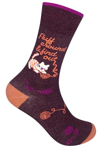 FUNATIC Fluff Around and Find Out Funny Cat Socks for Men and Women