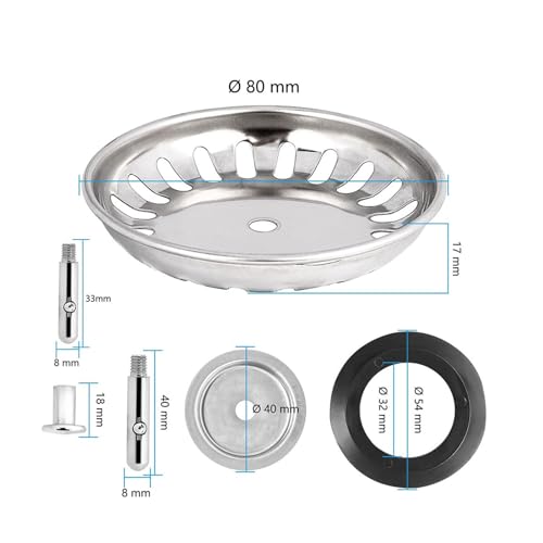 2 Coladores para Fregadero de Cocina en Acero Inoxidable miniatura 6