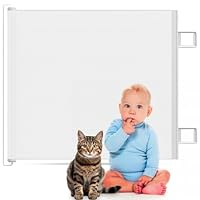 Treppenschutzgitter, Ausziehbares Sicherheitsgitter 78 cm Hoch, Automatische Aufrollfunktion, Strapazierfähiges Netz für Baby und Haustiere (Weiß, 110cm)