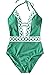 CUPSHE Fashion Women’s Thick Forest Halter One-Piece Swimsuit Beach Swimwear Bathing Suit (L)