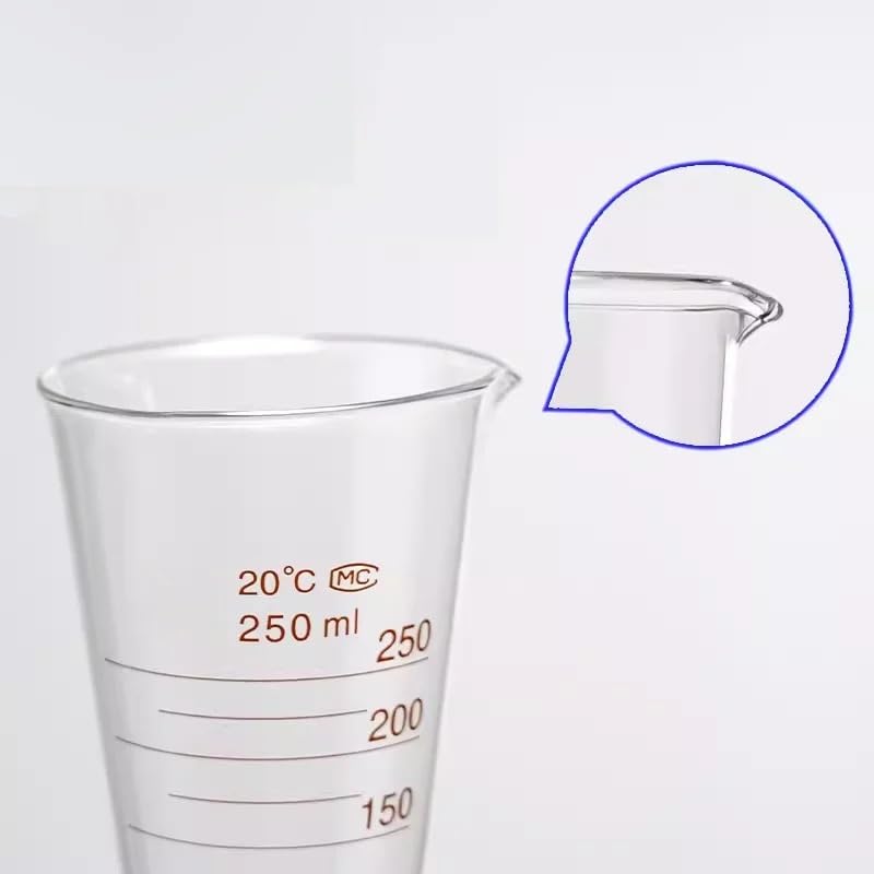 Glass Triangular Measuring Cup conical Measuring Cylinder with Scale 5ml/10ml/20ml/25ml/50ml/100ml/250ml/500ml/1000ml/2000ml(100ml)