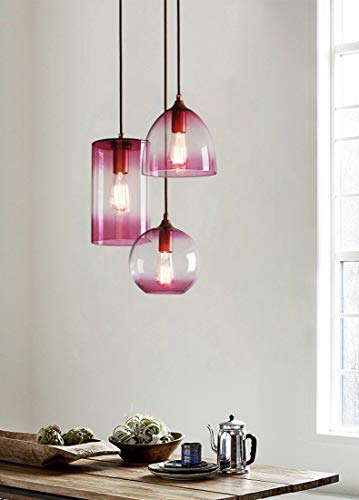 Plafonnier gradient verre lampe suspension moderne réglable E27 cuisine