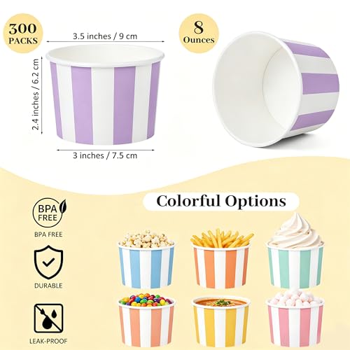 Gobelets jetables en papier par 300 pour dessert et soupe