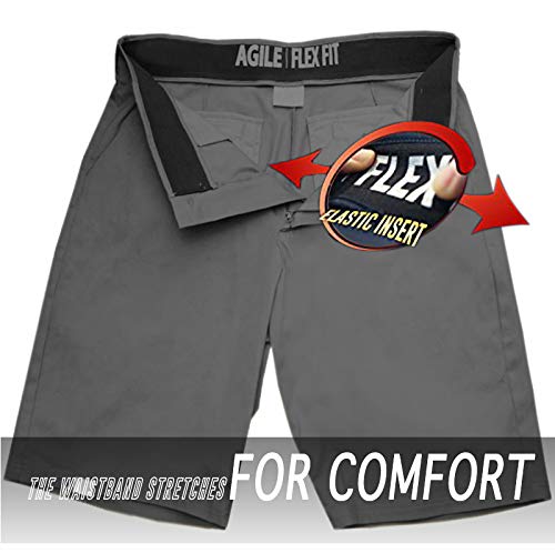 Agile Mens Super Comfy Flex Waist Cargo Shorts Ash45177 Light Grey 30 #TOP2