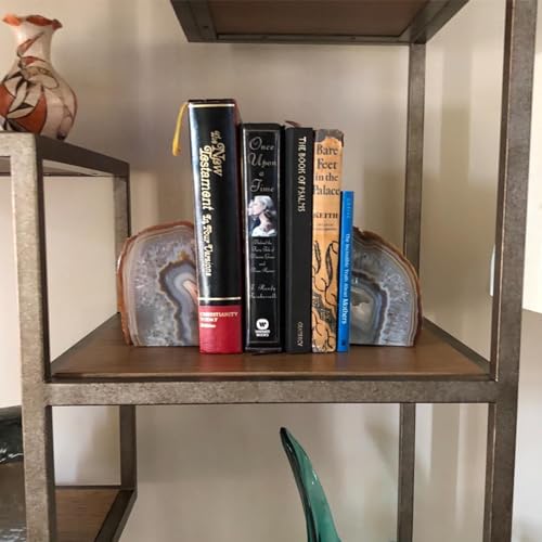 Jic Gem AGVNKDD_EE Natural Decorative Agate Book Ends Geode Bookends Stone Bookends thumb #5