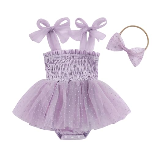 Image of Murnouche Newborn Baby Girl Romper Dress Summer Clothes Boho Photoshoot Outfits with Headband