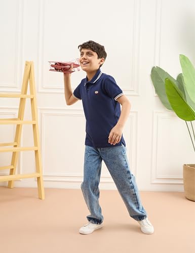 Image of Amazon Brand - Symbol Boys Cotton Rich Solid Polo Tshirt | Collar Tshirts | Half Sleeves | Plain-Regular Fit