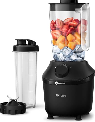 Philips HR2041/41 Standmixer (450 Watt, ProBlend-Technologie, 1,9 Liter Kunststoffbehälter, inkl. Trinkflasche) schwarz 2