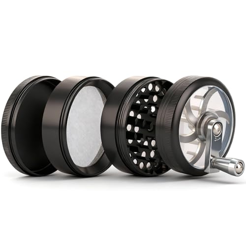 2.5 inch Spice Grinder for Kitchen Seasoning 2.5 inch Aluminum with Handle(Black)