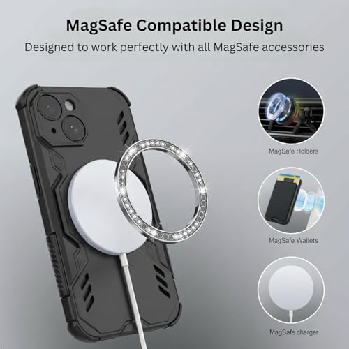 Image of ShieldTech Back Cover Case for Apple iPhone 14 Plus | 360 Protection Mobile Phone Case Mag-Safe | Camera Protection | i Phone 14 Plus Back Cover | iPhone 14Plus - Black TPU+PC
