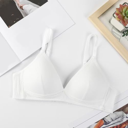 [Avejjbaey] Bralette Seamless V Neck Big Breasts Minimizer Comfortable Everyday Bra Triangle Bralettes for Women, gray (light gray), AB70 - Image 5