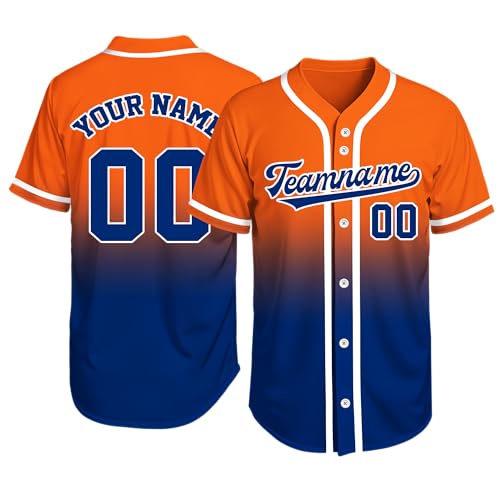 Image of Custom Baseball Jersey Personalized Stitched or Printed Name Number Baseball Shirt Sports Uniform Gifts for Men Women Youth