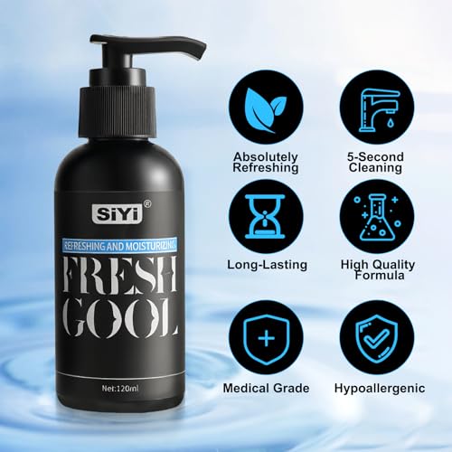 Image of SiYi Cooling Water Based Personal Lubricant, 4 Floz Lightweight Long Lasting Glide, Fresh Cooling Sensation, Non Sticky Easy Clean Formula, Toy Compatible for Couples and Massage