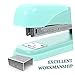 FOYTOKI Metal Stapler for Desk Lightweight Compact Handheld Stapler for Classroom Home Office Binding Loose Paper Effortlessly with All Metal Construction in Mint Green
