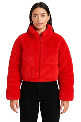 Image of KOTTY Premium Women's Coral Fabric Blue Jacket - Soft Touch Coral Fabric,Stylish Warm Wear,and Modern Winter Appeal