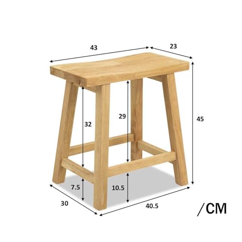 Image of Sitting Wooden Stool Indoor & Outdoor, Stool for Office, Home & Garden Use- 18-Inch