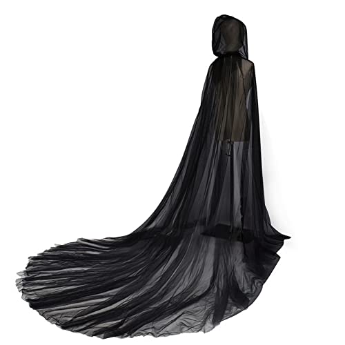 Proumhang Tüll-Kapuzenmantel in voller Länge für Frauen und...