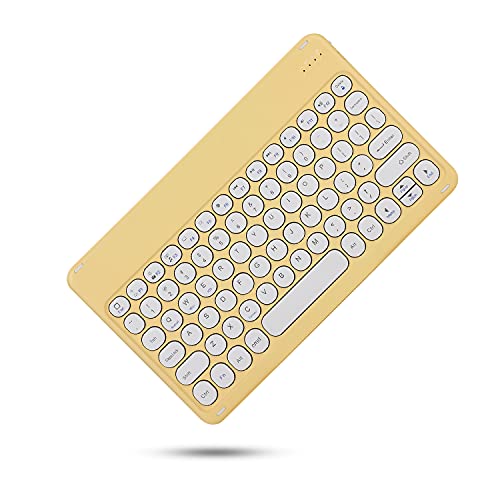 Funda con Teclado para iPad Mini 6: Teclado Redondo Amarillo Desmontable BT 6