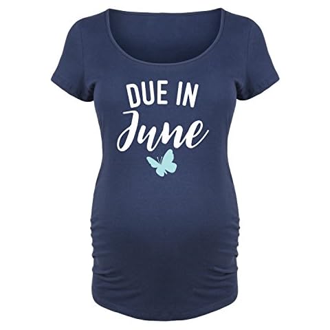 Bloom Maternity - Due in June - Maternity Scoop Neck T-Shirt - Size Large Navy Cover