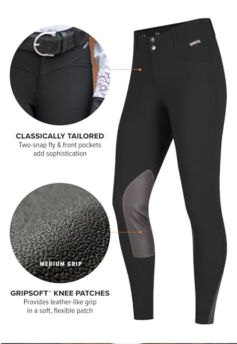 Kerrits 50405 Crossover Ii Knee Patch Breech Black Size: L thumb #3