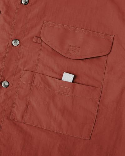Image of Alimens & Gentle Short Sleeve Fishing Shirt Wicking Fabric Sun Protection Casual Button Down Shirts