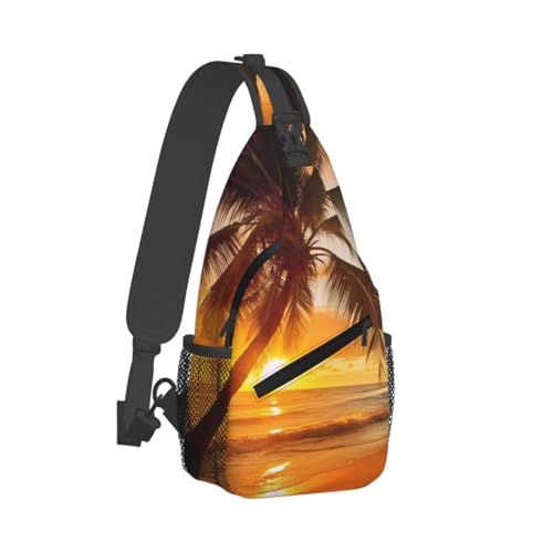 Bolso cruzado negro para pecho estilo sling para hombres y mujeres miniatura 2