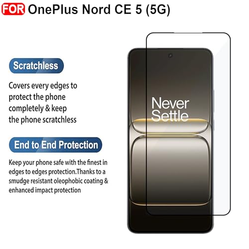 Image of CEDO Tempered Glass for OnePlus Nord CE 5 (5G) | Screen Protector Full HD Quality Tempered Glass Anti-Scratch Edge to Edge Coverage with Easy Installation Kit (Black)