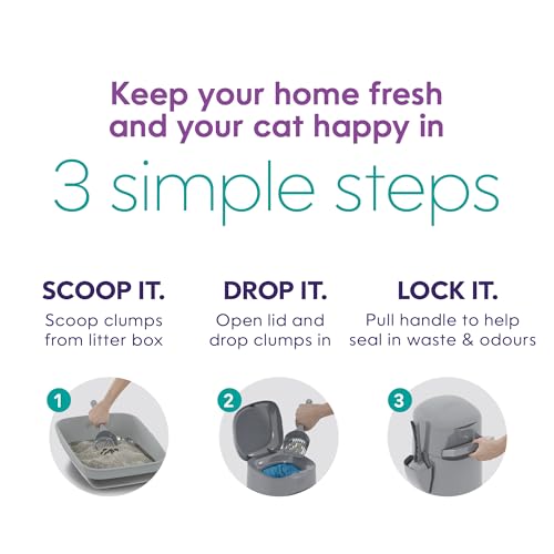 Image of Litter Genie Easy Roll Cat Litter Disposal Pail | Odour Control, Refill Bags & Scoop