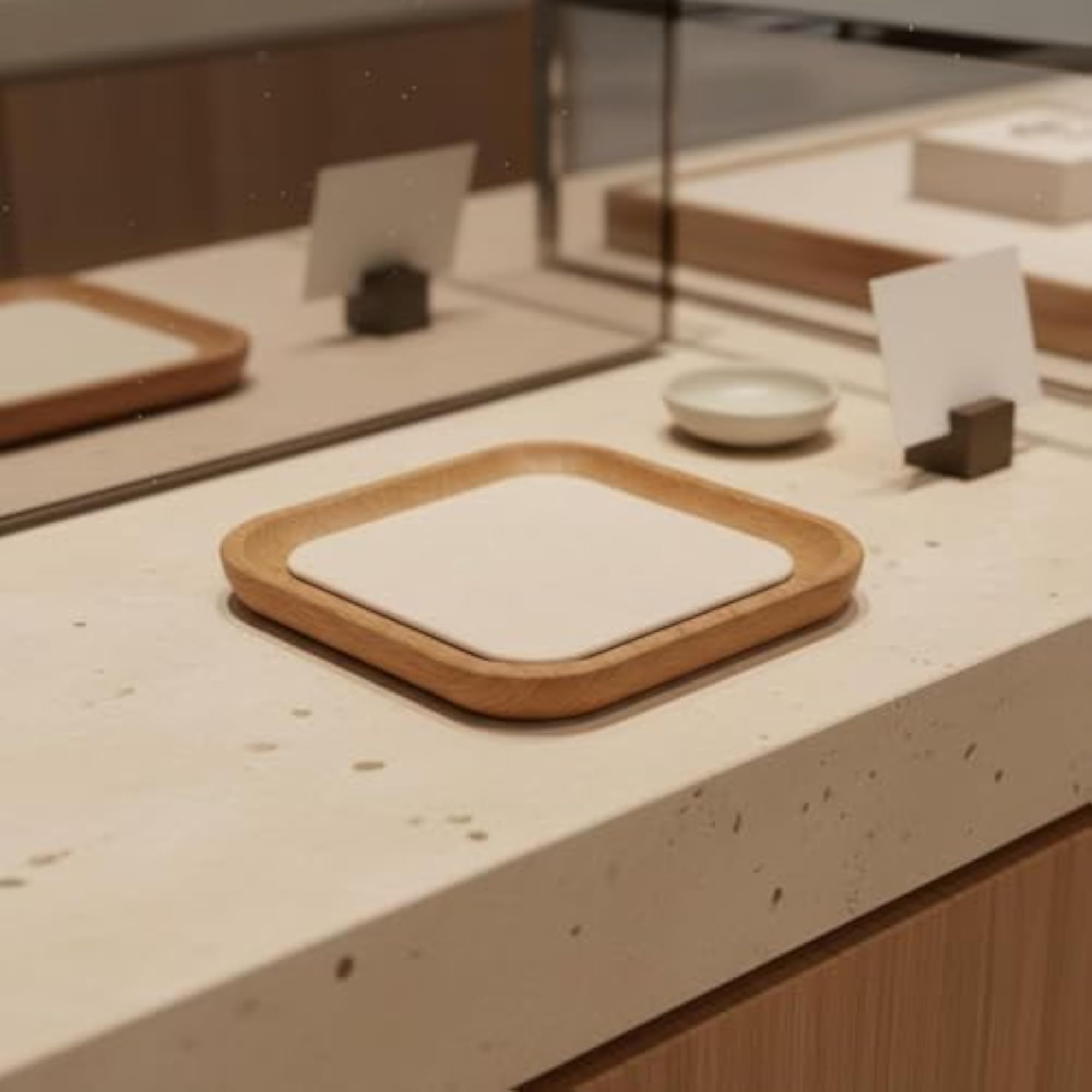 Elegant Wood Jewelry Tray Velvet Soft Lining