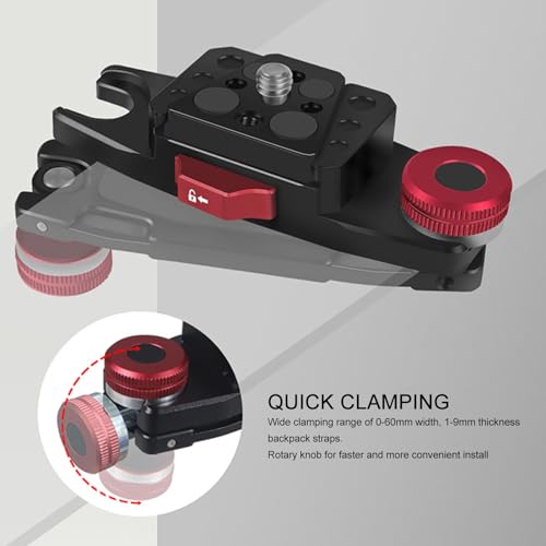 Clipe para cinto de câmera, fivela de cintura para câmera, liberação rápida, montagem de placa em V,