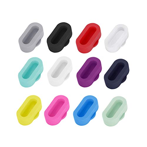 Lioobo 12 peças de silicone resistente a plugue de poeira colorido durável antipoeira plugues carreg