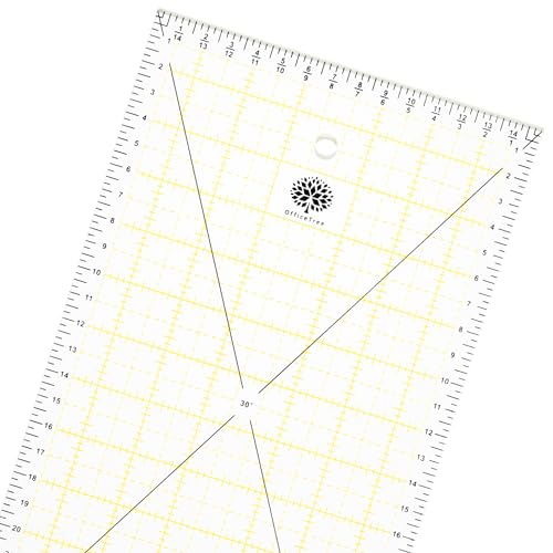 OfficeTree Regle Patchwork Couture 60 cm x 15 cm - Règle Couture 60 cm avec des mesures d'angle - Règle Patchwork - Regle Japonaise Couture - Universelle...