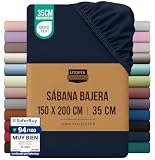 Utopia Bedding Sabana Bajera 150x190/200 - Azul Marino - Certificado Oeko Tex - Bolsillo Profundo - Microfibra de Poliéster Cepillado (Cama 150)