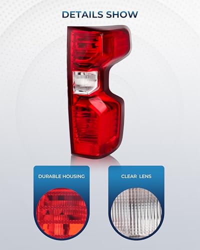 Image of Tail Lights Compatible with 2019-2026 Chevy Silverado 1500 WT /Custom /Custom Trail BOSS /LT /RST 2020-2026 Silverado 2500HD /3500HD WT /LT Taillights w /Bulbs Right Passenger Side GM2801308, 84752979