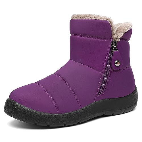 Stivali Da Neve Impermeabili Polar Per Donna - In Nylon Con Pelliccia - Foto 7