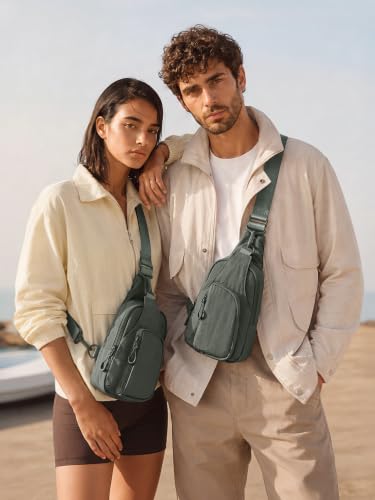 Image of ODODOS Sling Bag with Adjustable Straps Crossbody Chest Bag Lightweight Backpack for Casual Traveling Hiking