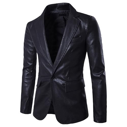 Blazer de cuero sintético para hombre miniatura 1