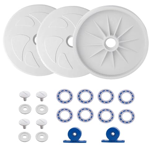 WGLRRGU Pool Cleaner Replacement kit Compatible with Polaris 180 280 with 3 Pcs C6 Large Wheels 8 Pcs C60 Wheel Ball Bearings 2 Pcs C80 Turbine Bearings 4 Pcs C55 Plastic Screws and C64 Spacers