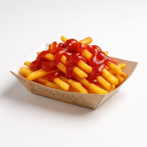 Image of Pack2Eat Large Paper Food Boat Trays | Eco-Friendly Disposable Serving Trays for Snacks | White Kraft Paper Boats for Parties, Events & Takeaway (Pack of 50)