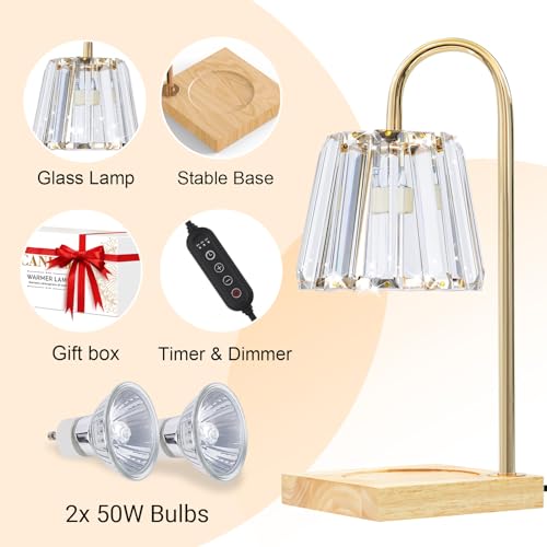 Mocalido Dimmable Candle Warmer Lamp with Timer - Modern Electric Heater for Scented Jars, Ideal for Bedroom Decor and Christmas Gifts