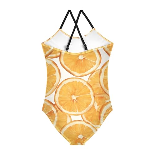KLL Orange Slice Girl 1 Piece Bathing Suit Summer Swimming Suits Adjustable Strap UPF 50+2