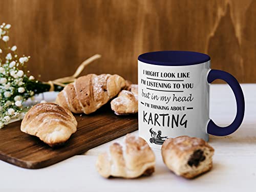 Stuff4 Karting Gifts, in My Head I'm Thinking About Karting, Funny Gifts Men Women, Go Kart Motorsport Mug - Image 2