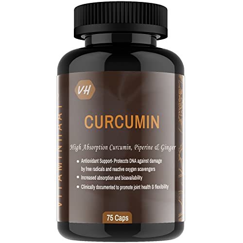 Image of Vitaminhaat Curcumin 95% with Piperine - 500mg, 75 Capsules | Immunity Booster, Anti-Inflammatory, Collagen Support | Ginger & Antioxidant Rich Curcuminoids for Enhanced Health