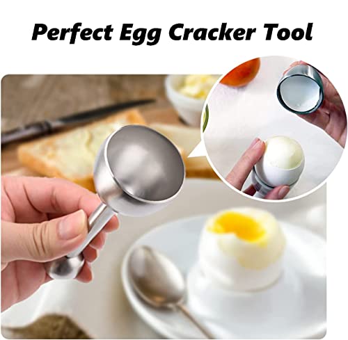 Egg Cracker Topper Stainless Steel Shell Separator Remover Eggs Cutter Egg Cutter Topper for Hard Soft Boiled Eggs and Egg Crackers - Image 5