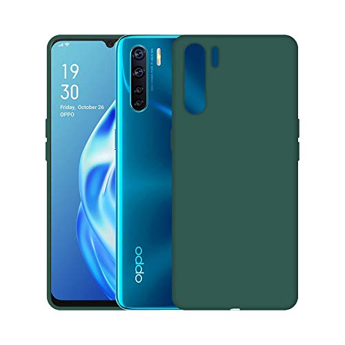 Image of Case Creation Luxurious OG Series for Oppo F15 Case Cover,Anti-Dirty Slim Case Frosted Matte Cute Candy TPU Raised Bezel (Splash of Color) Back Cover for OppoF15 -Lake Green