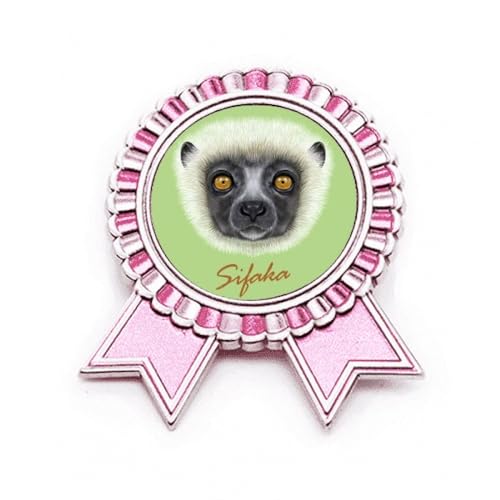Broche singe Sifaka en métal rose taille M pour accessoiriser vos tenues