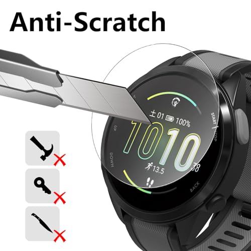 Image of 6Pcs Screen Protector Compatible with Garmin Forerunner 165 /165 Music, Tempered Glass Screen Protector, HD Clear, 9H Hardness, Bubble-Free, Anti-scratch Protection Film
