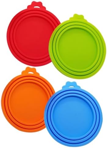 NUOBESTY 4 adet silikon yedek kapak, konserve kutuları için, kedi maması ve köpek maması için konserve kapağı, taze tutma kapağı, kolay kullanım, temizlik - Görsel 1