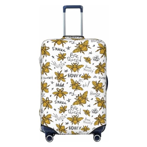 Hohey Bee Golden2 Luggage Cover Protector Anti-Scratch Washable Fits 18-32 Inch Luggage-Medium