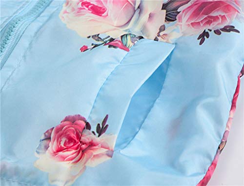 Toddler Boys Girls Cute Print Zip Jacket Hooded Trench Kids Coats Windbreaker Outdoor (Light Blue, 4-5 Years)3